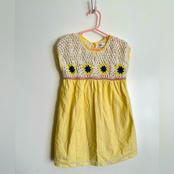 Zara | Dresses | Zara Kids Yellow Crochet Dress Ins Size 34 Years | Poshmark